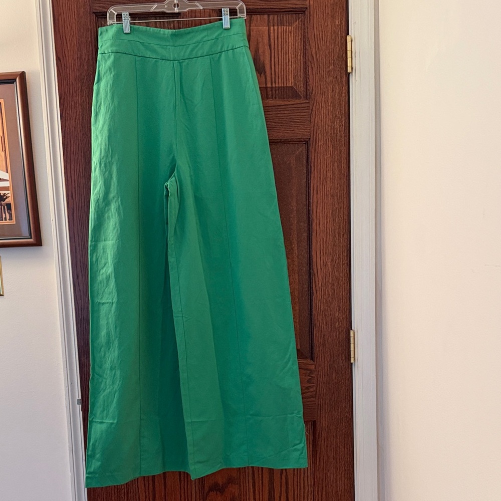 BCBGMaxAzria Green Wide Leg Pants